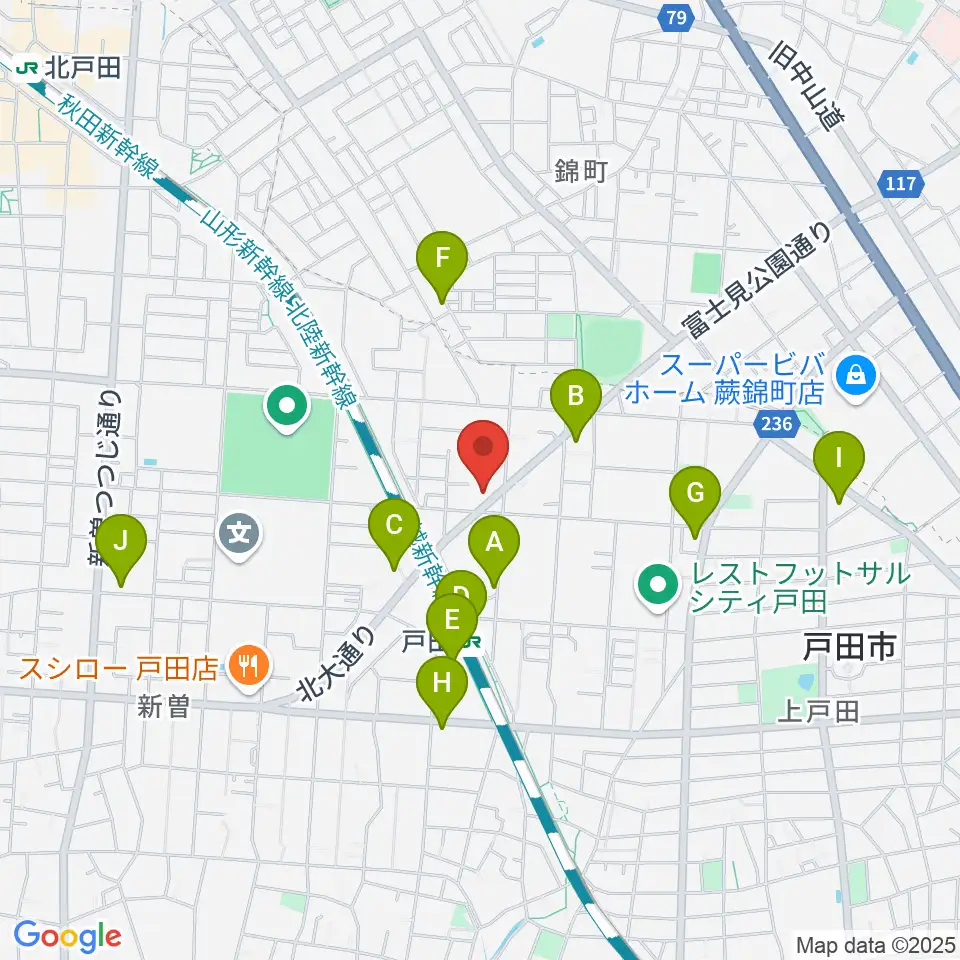 サクライ楽器ピアノアトリエ周辺のコンビニエンスストア一覧地図