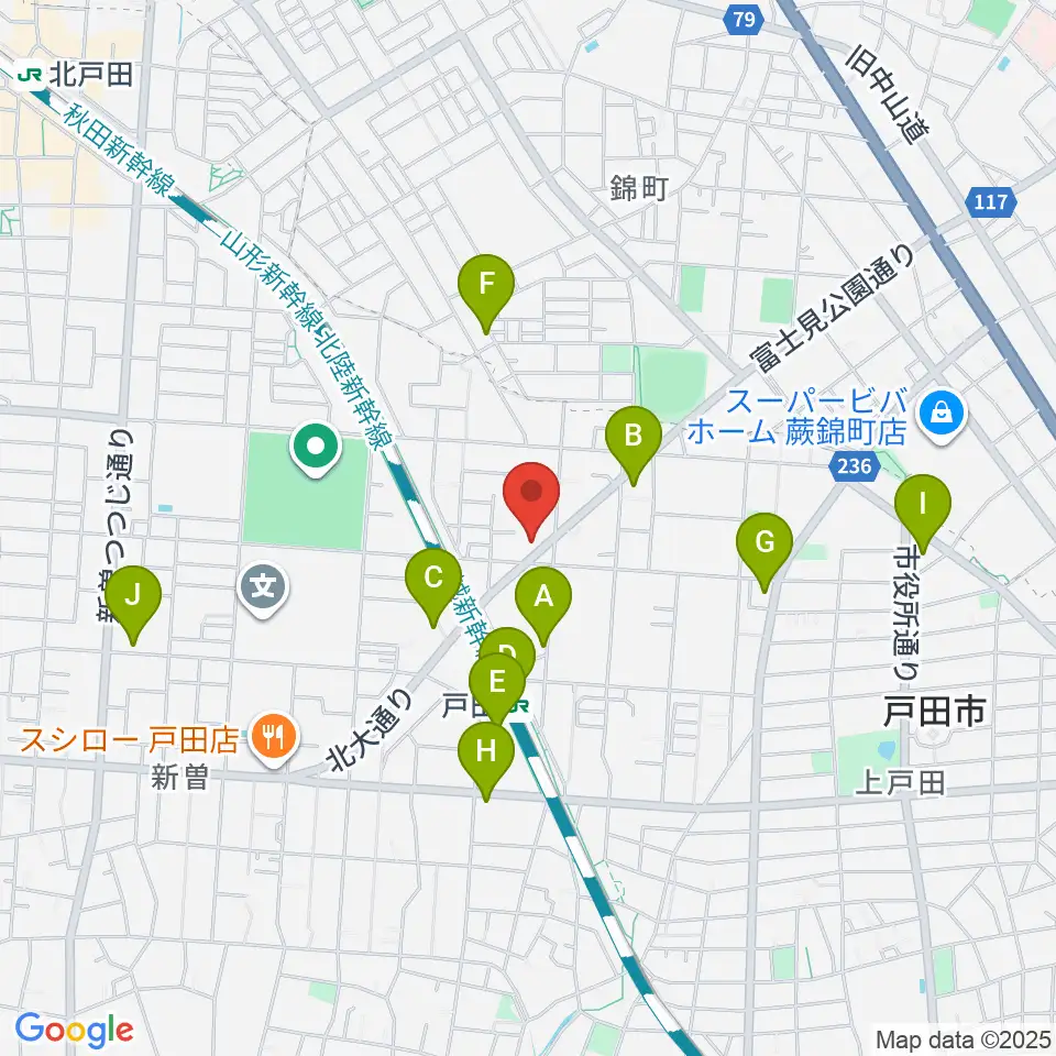サクライ楽器ピアノアトリエ周辺のコンビニエンスストア一覧地図
