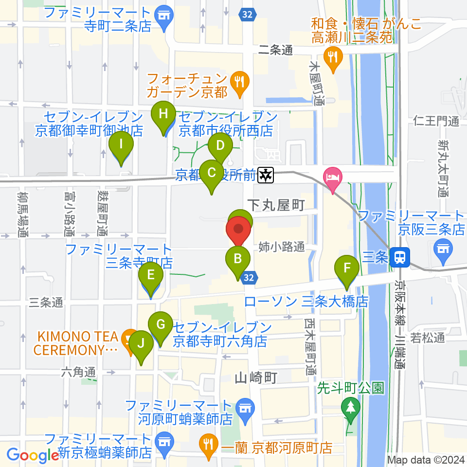 BIGBOSS京都周辺のコンビニエンスストア一覧地図