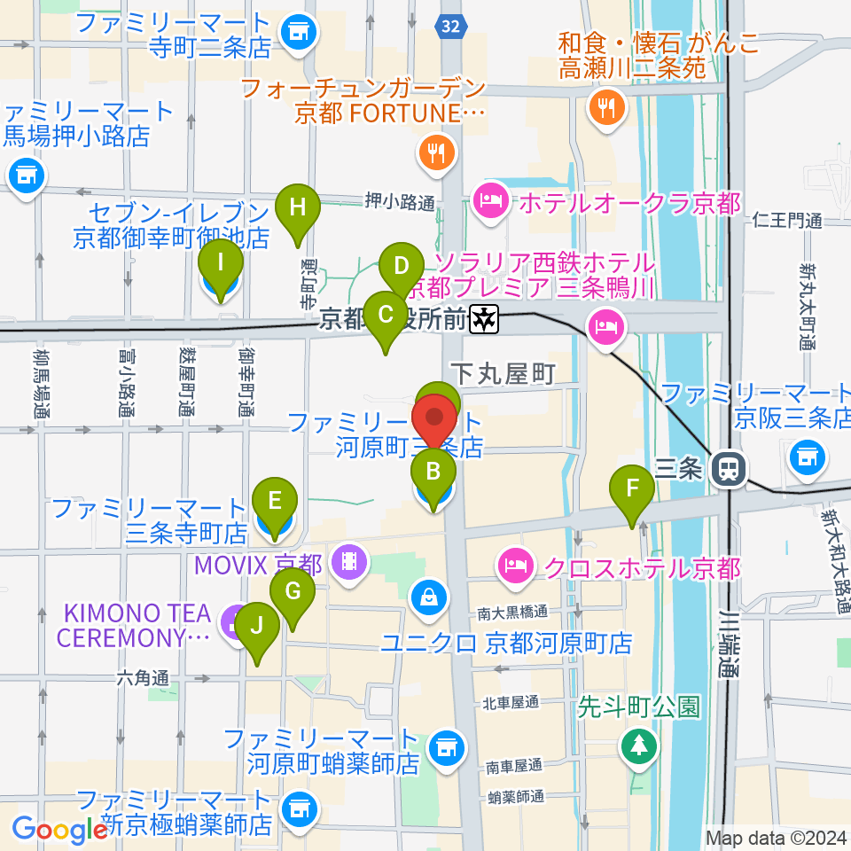 BIGBOSS京都周辺のコンビニエンスストア一覧地図