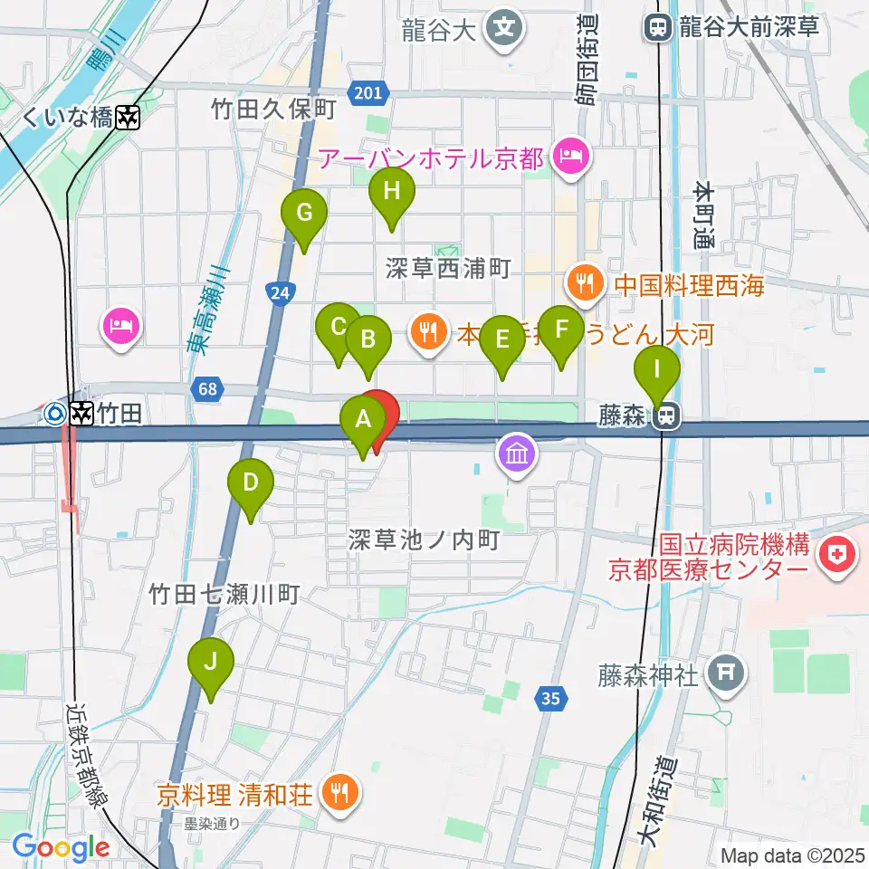 イーストビレッジギターズ周辺のコンビニエンスストア一覧地図