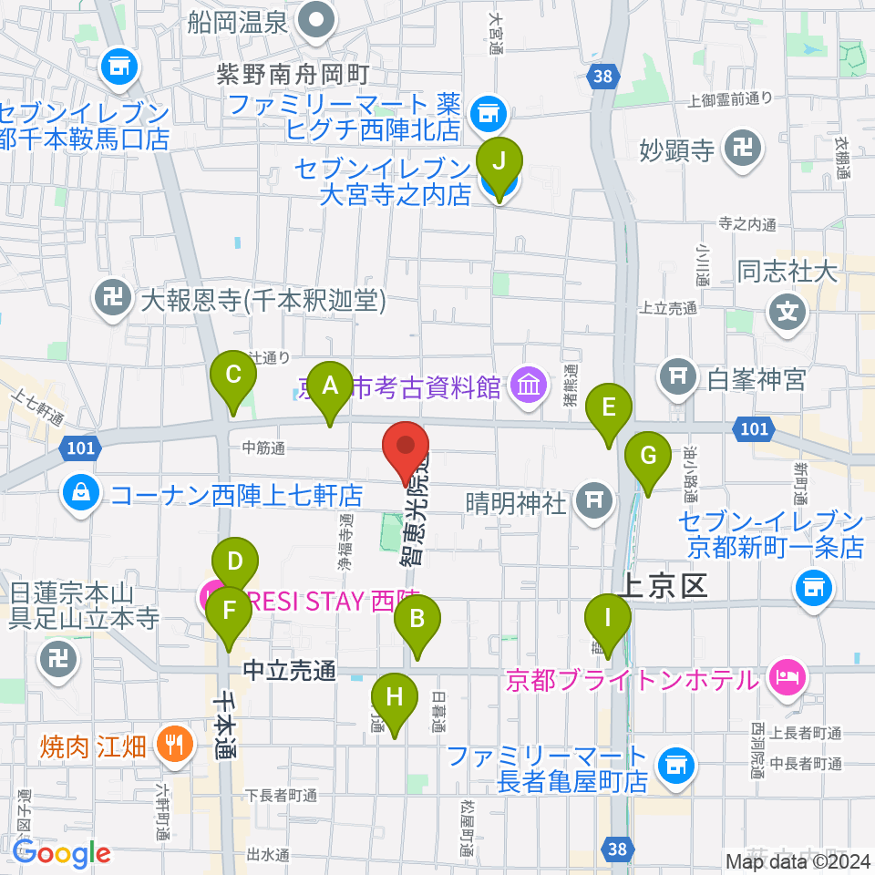 アサノ楽器周辺のコンビニエンスストア一覧地図