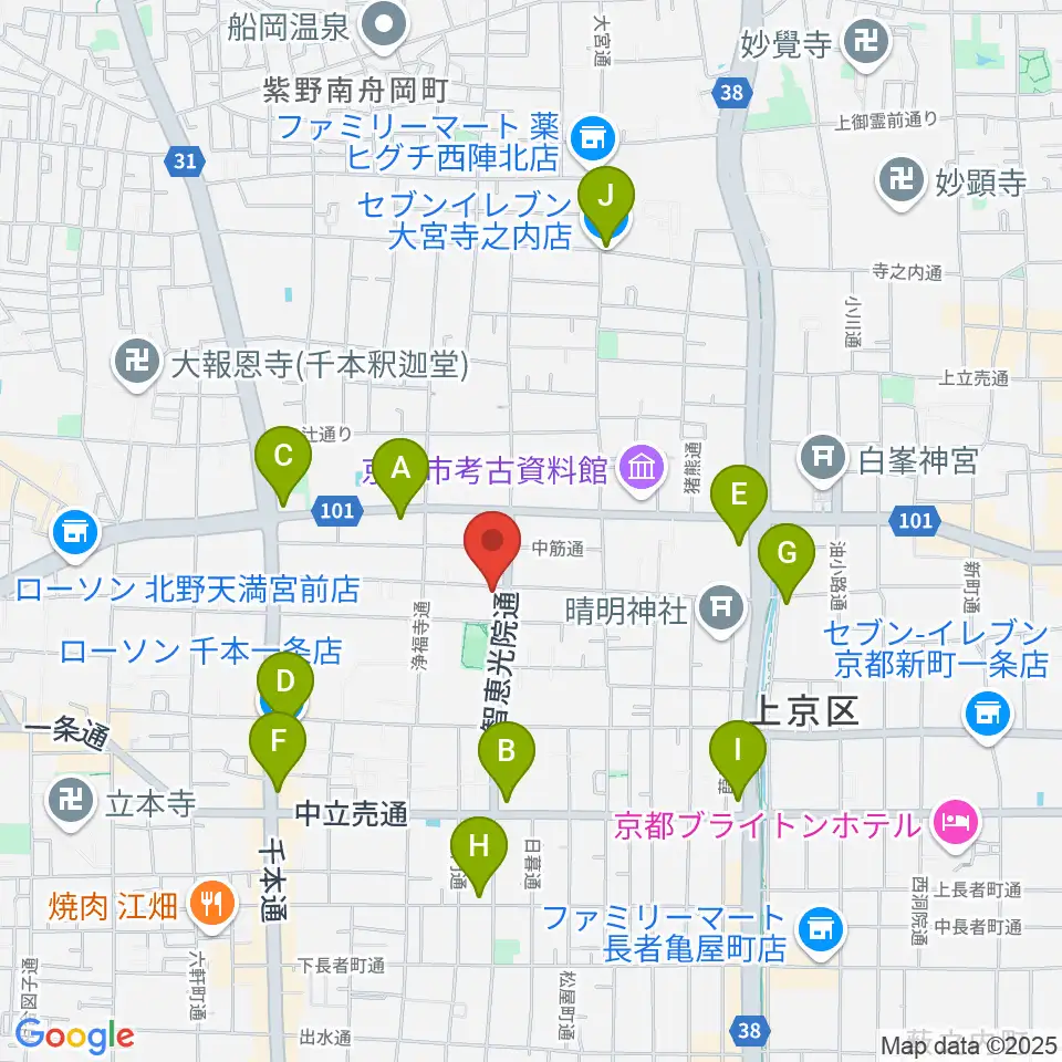アサノ楽器周辺のコンビニエンスストア一覧地図