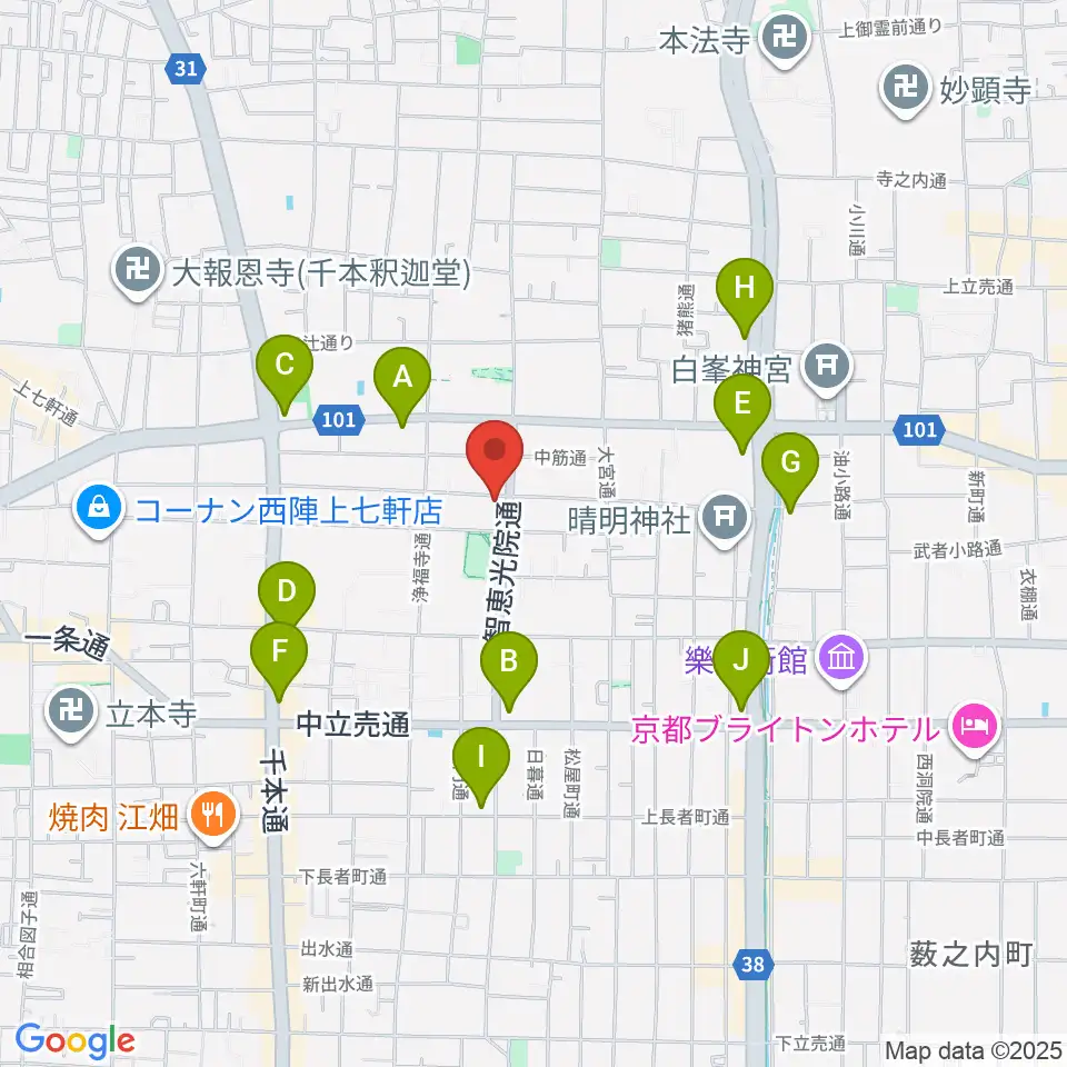 アサノ楽器周辺のコンビニエンスストア一覧地図