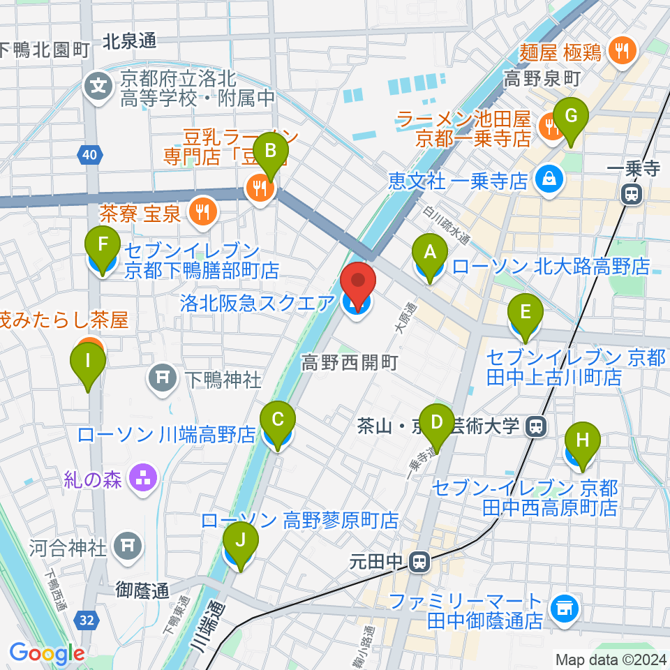 島村楽器 洛北阪急スクエア店周辺のコンビニエンスストア一覧地図