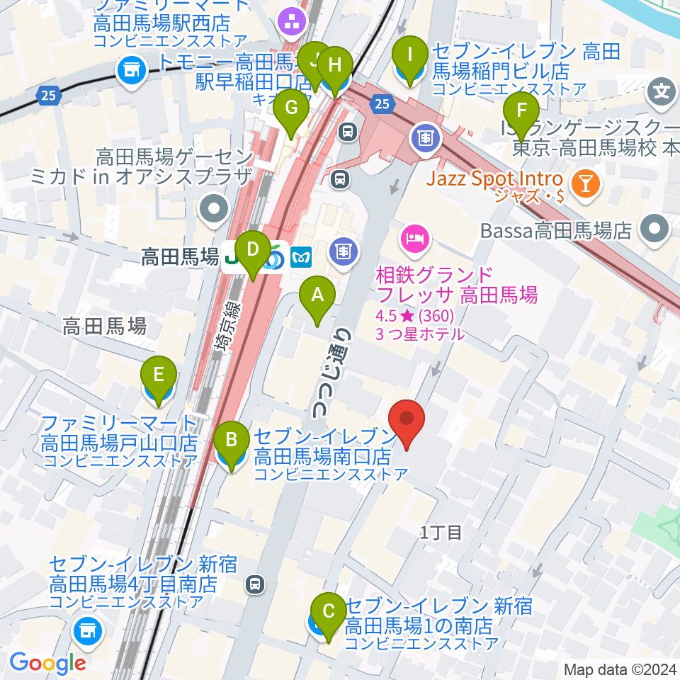 東京ステップスアーツ周辺のコンビニエンスストア一覧地図