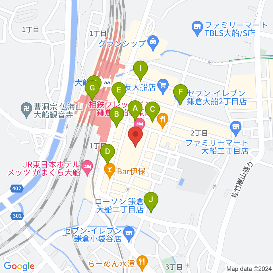 大船ハニービー周辺のコンビニエンスストア一覧地図