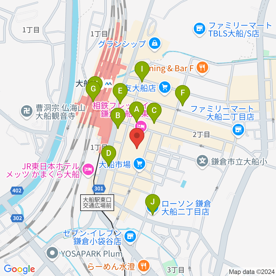 大船ハニービー周辺のコンビニエンスストア一覧地図