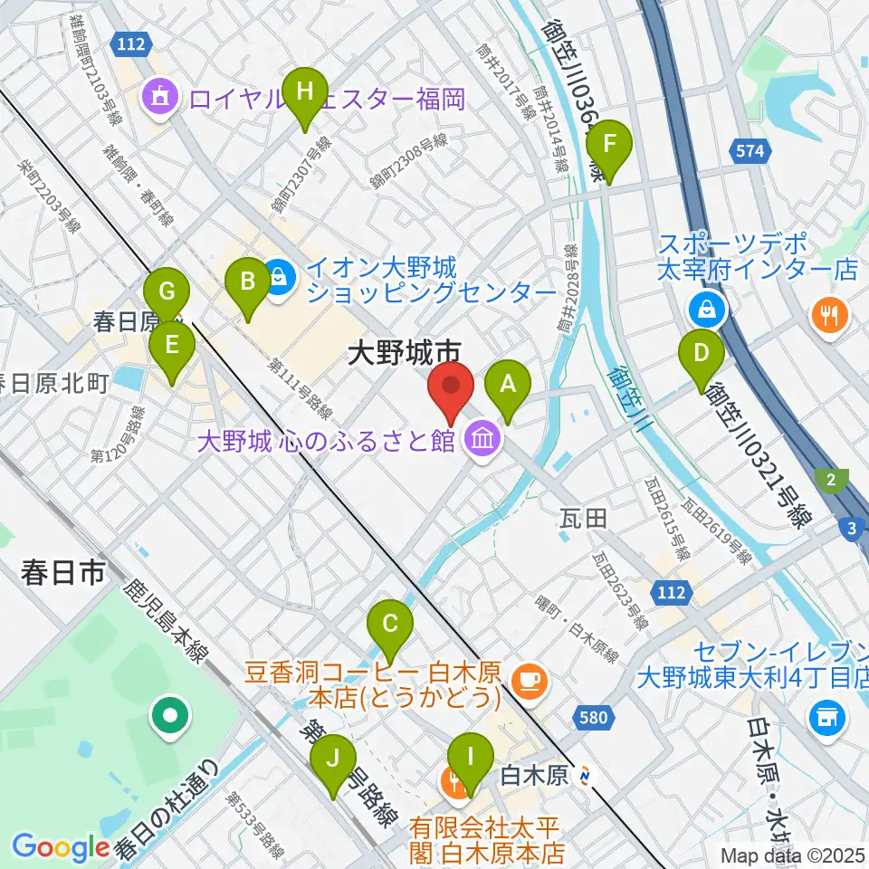 大野城まどかぴあ周辺のコンビニエンスストア一覧地図