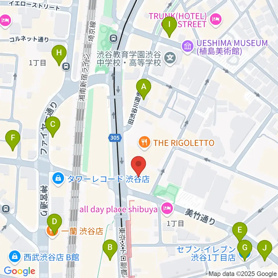 ミュージックアベニュー渋谷cocoti周辺のコンビニエンスストア一覧地図