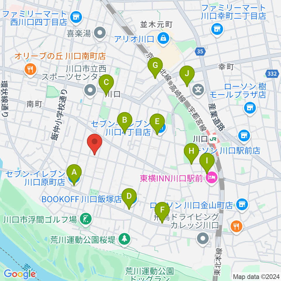 まつだピアノ教室周辺のコンビニエンスストア一覧地図