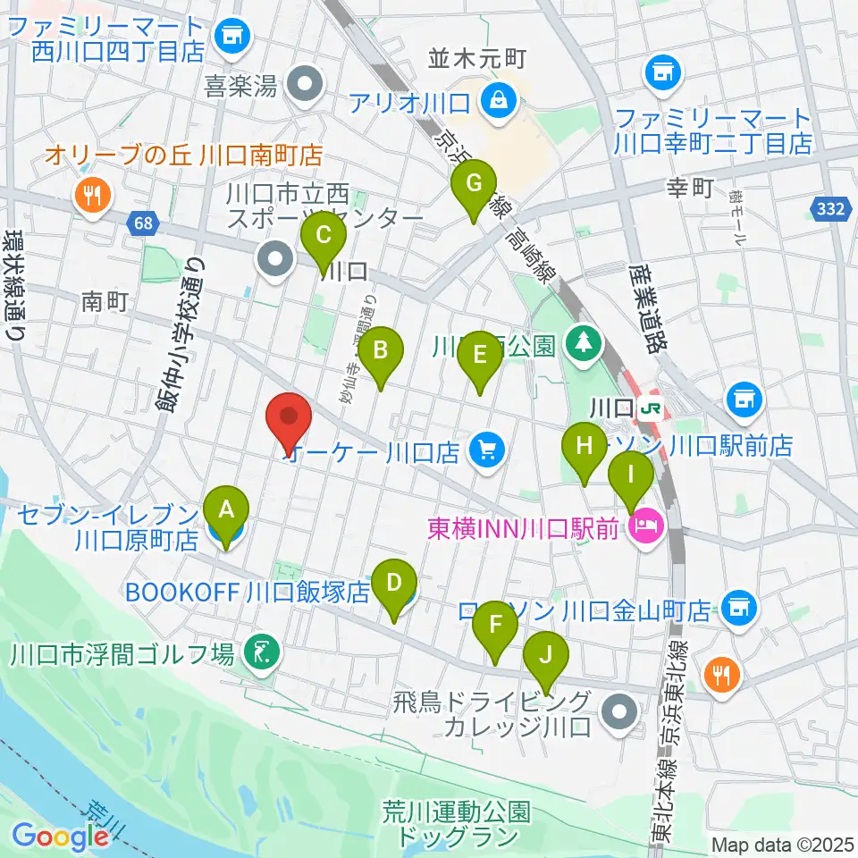 まつだピアノ教室周辺のコンビニエンスストア一覧地図