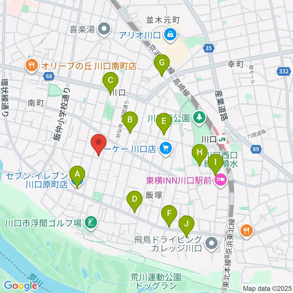 まつだピアノ教室周辺のコンビニエンスストア一覧地図