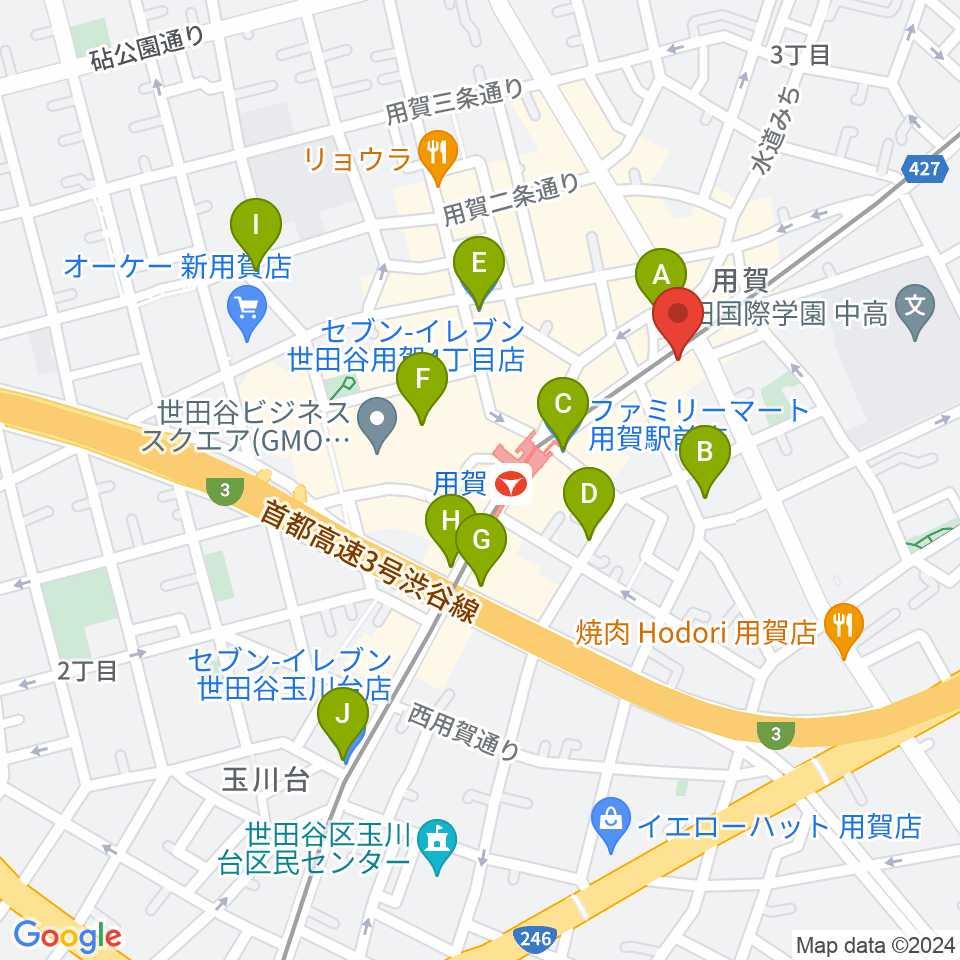 GGジャズレッスン周辺のコンビニエンスストア一覧地図