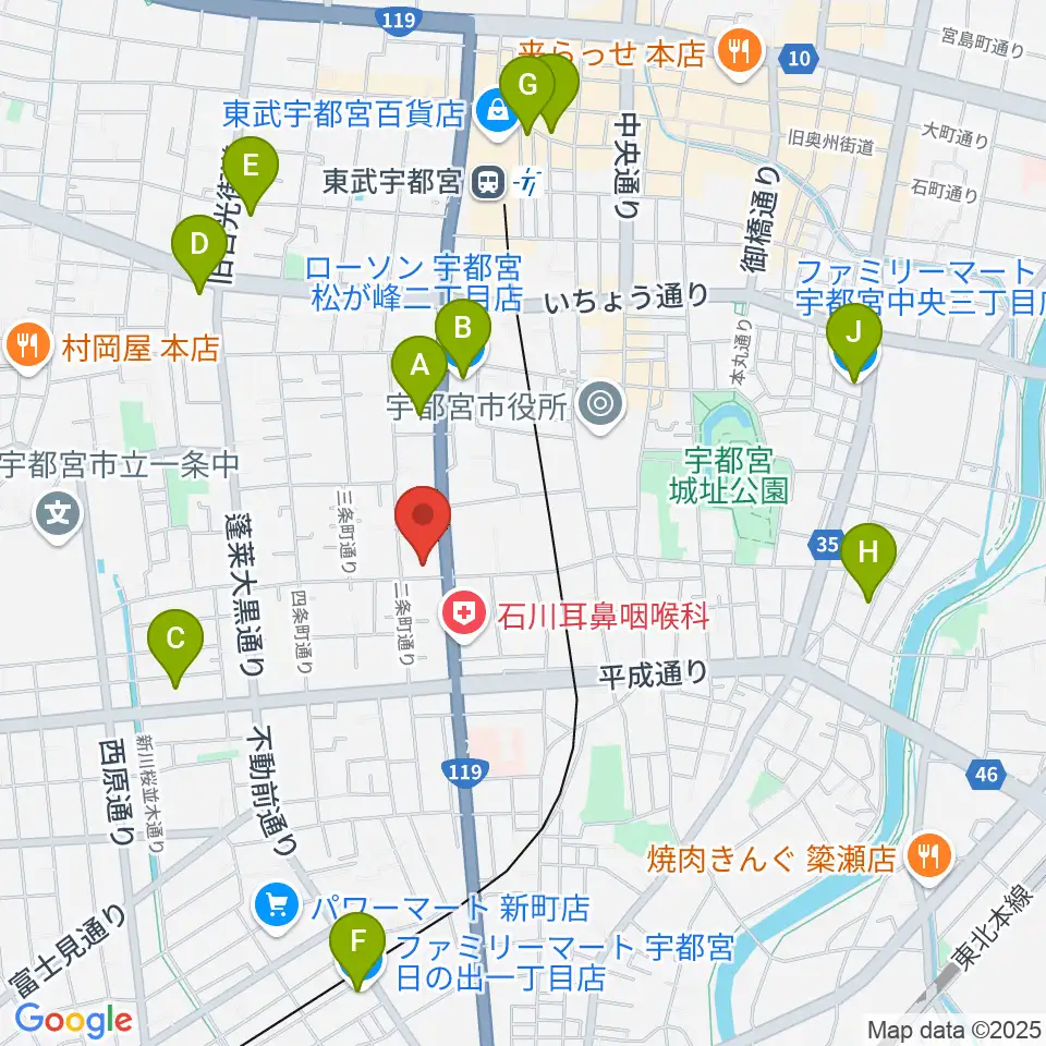 アプトホール周辺のコンビニエンスストア一覧地図