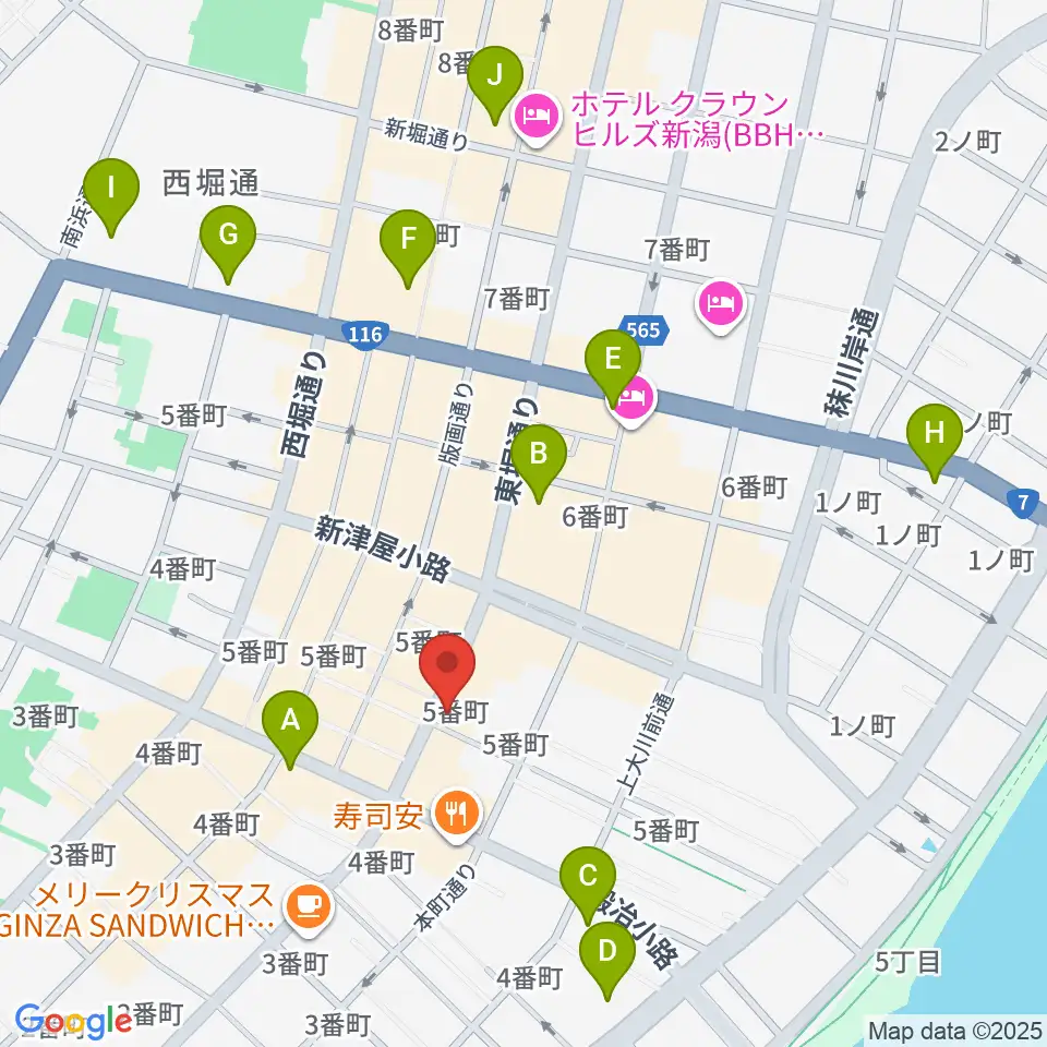 あぽろん新潟店周辺のコンビニエンスストア一覧地図