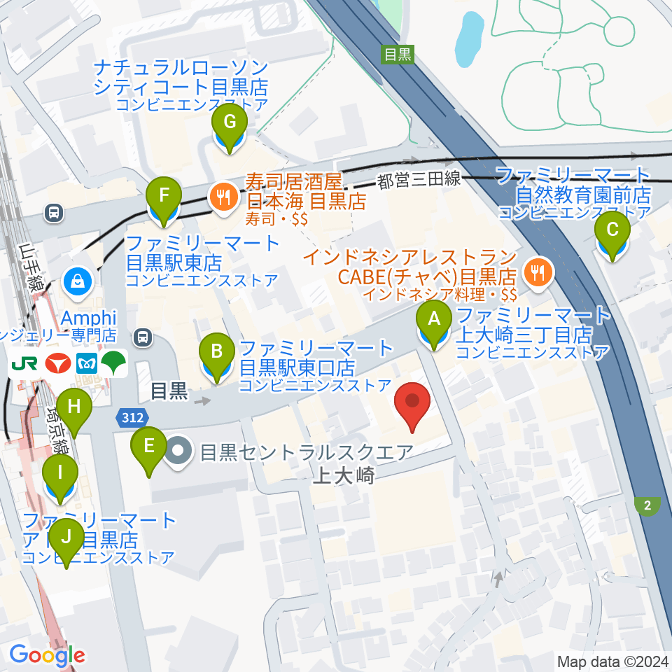 アスク音楽院 東京周辺のコンビニエンスストア一覧地図