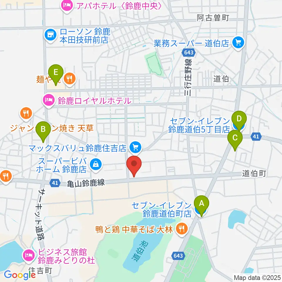 鈴鹿 VOICE HALL周辺のコンビニエンスストア一覧地図