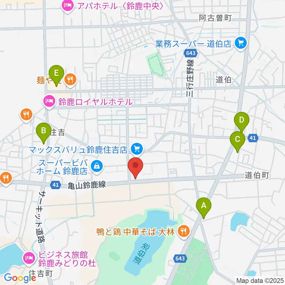 鈴鹿 VOICE HALL周辺のコンビニエンスストア一覧地図
