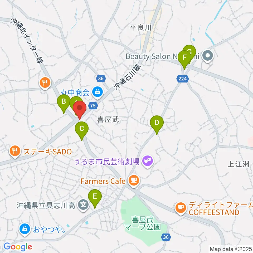 池武当新垣三線店周辺のコンビニエンスストア一覧地図