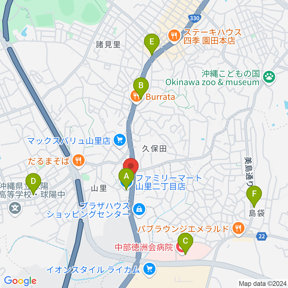 島ピアノセンター周辺のコンビニエンスストア一覧地図