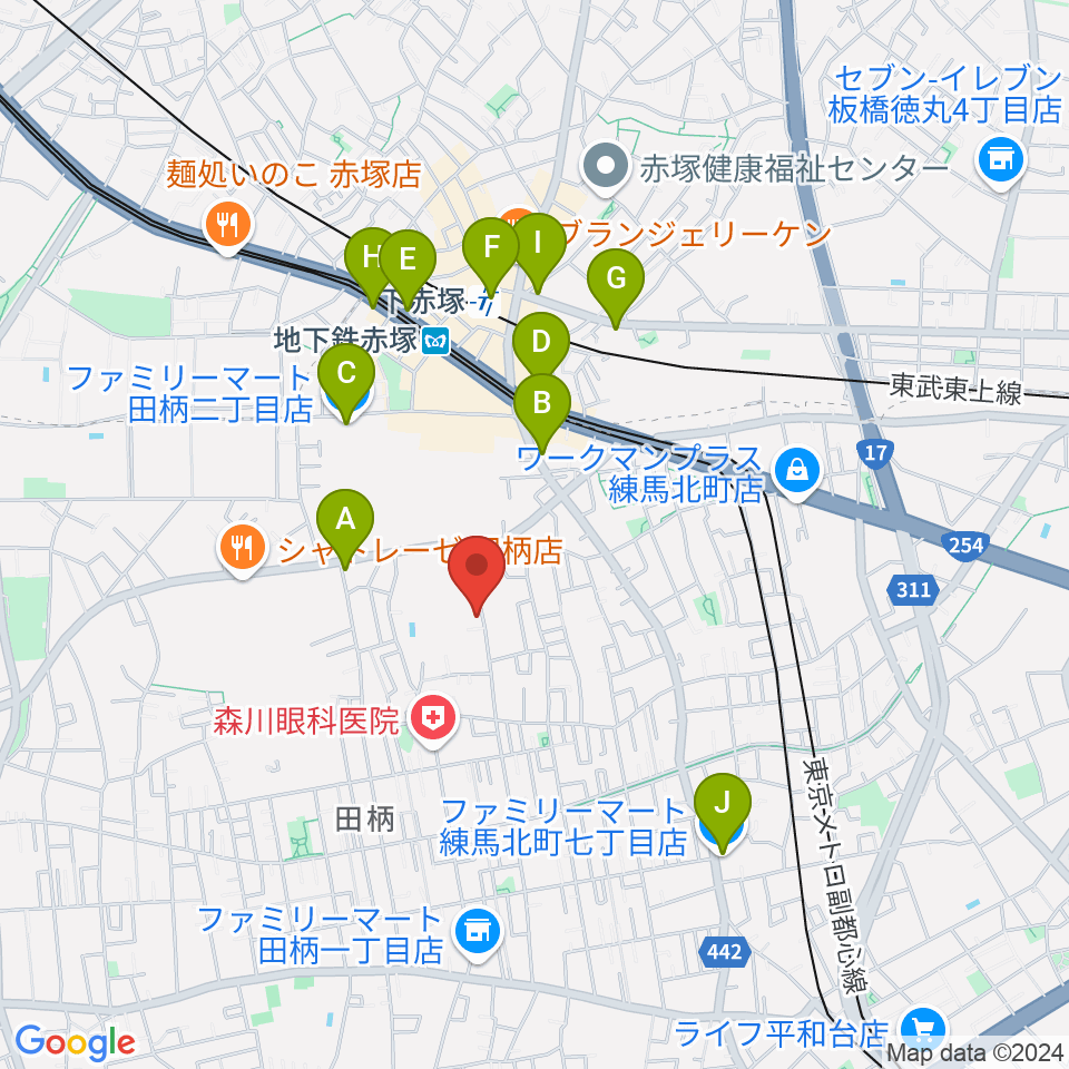 吉田音楽教室周辺のコンビニエンスストア一覧地図