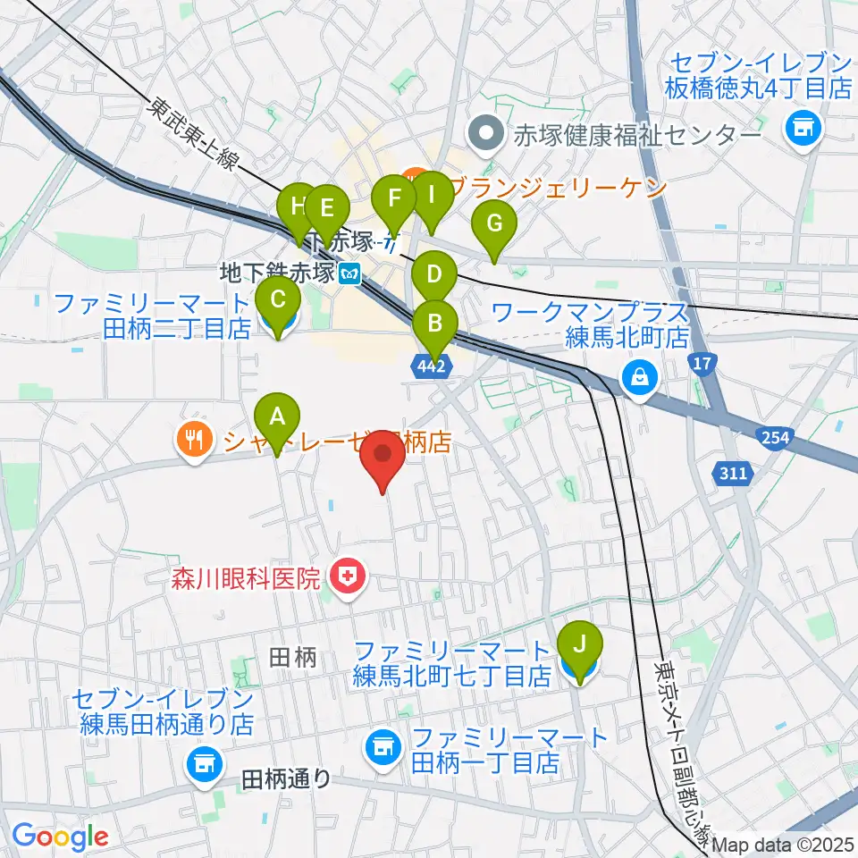 吉田音楽教室周辺のコンビニエンスストア一覧地図