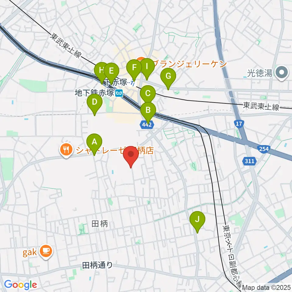 吉田音楽教室周辺のコンビニエンスストア一覧地図