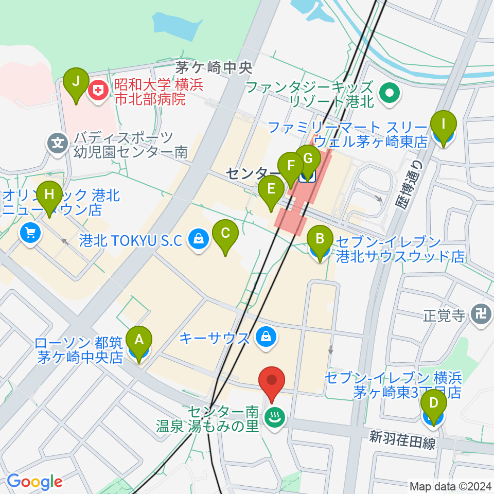 平山音楽院センター南教室 貸し練習室周辺のコンビニエンスストア一覧地図