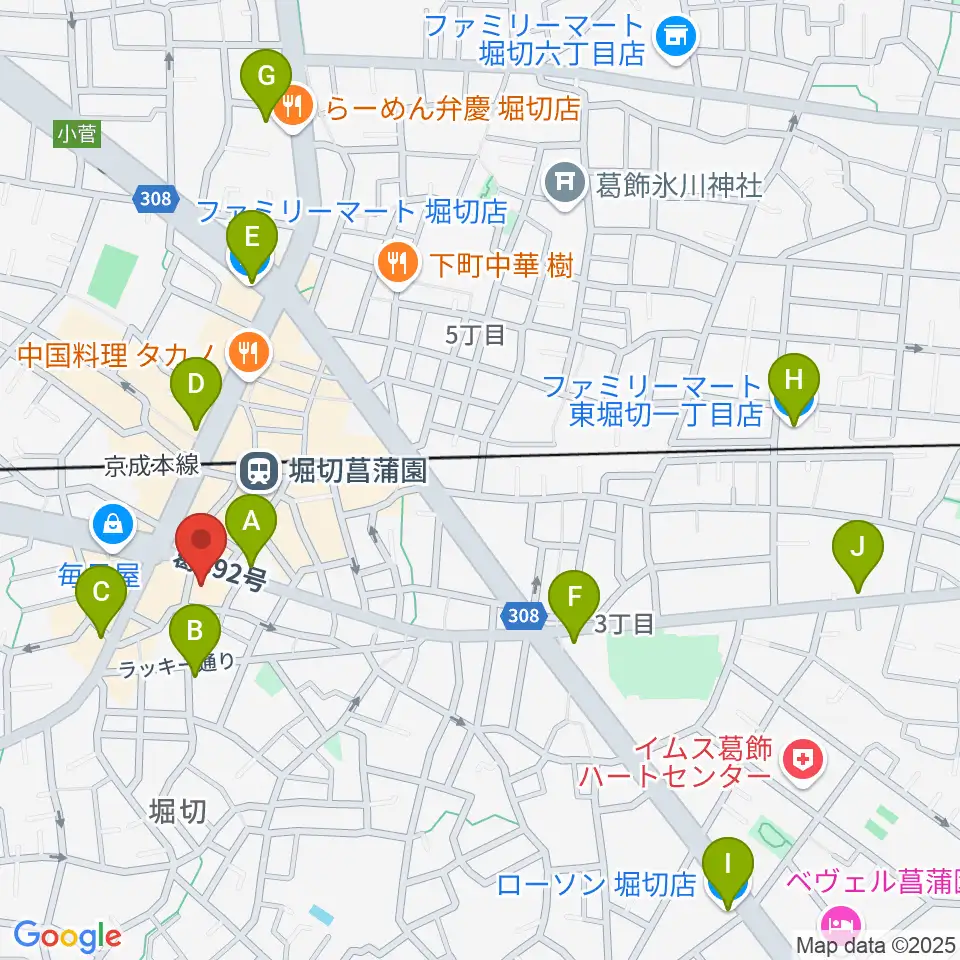 ミュージックスクール・ピュアボイス周辺のコンビニエンスストア一覧地図