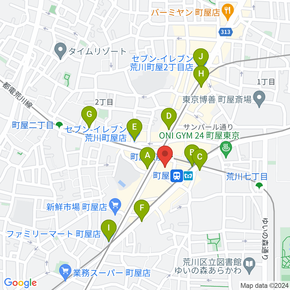 ムーブ町屋周辺のコンビニエンスストア一覧地図