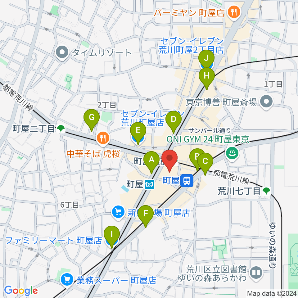 ムーブ町屋周辺のコンビニエンスストア一覧地図