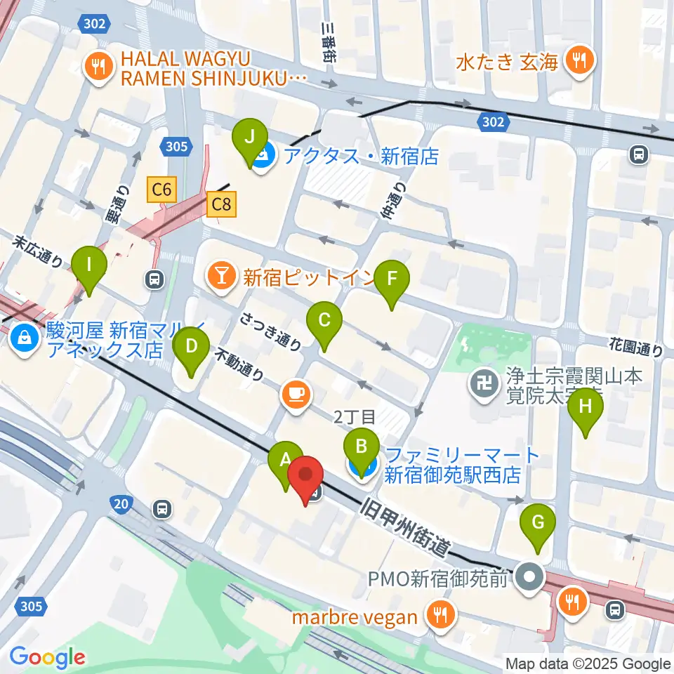 御苑サウンド周辺のコンビニエンスストア一覧地図