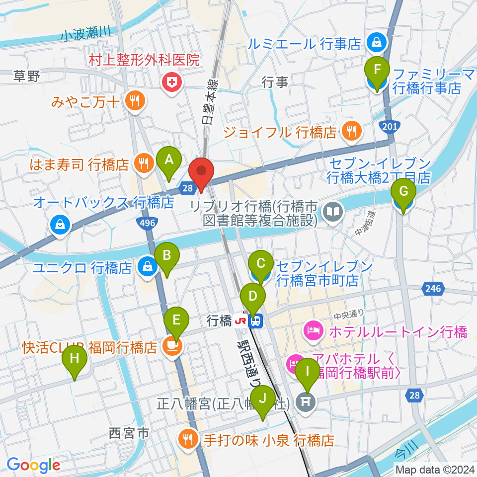 ソアラ楽器周辺のコンビニエンスストア一覧地図