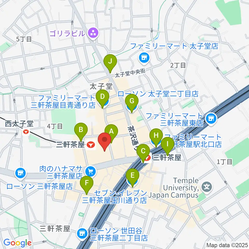 世田谷パブリックシアター周辺のコンビニエンスストア一覧地図