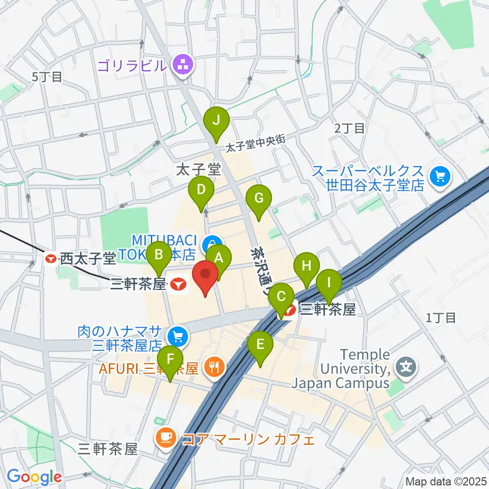 世田谷パブリックシアター周辺のコンビニエンスストア一覧地図