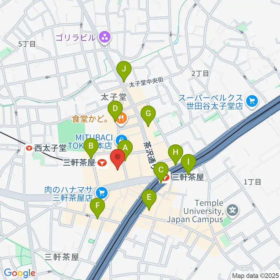 世田谷パブリックシアター周辺のコンビニエンスストア一覧地図