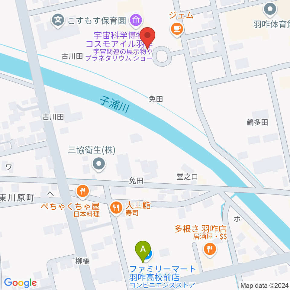 コスモアイル羽咋周辺のコンビニエンスストア一覧地図