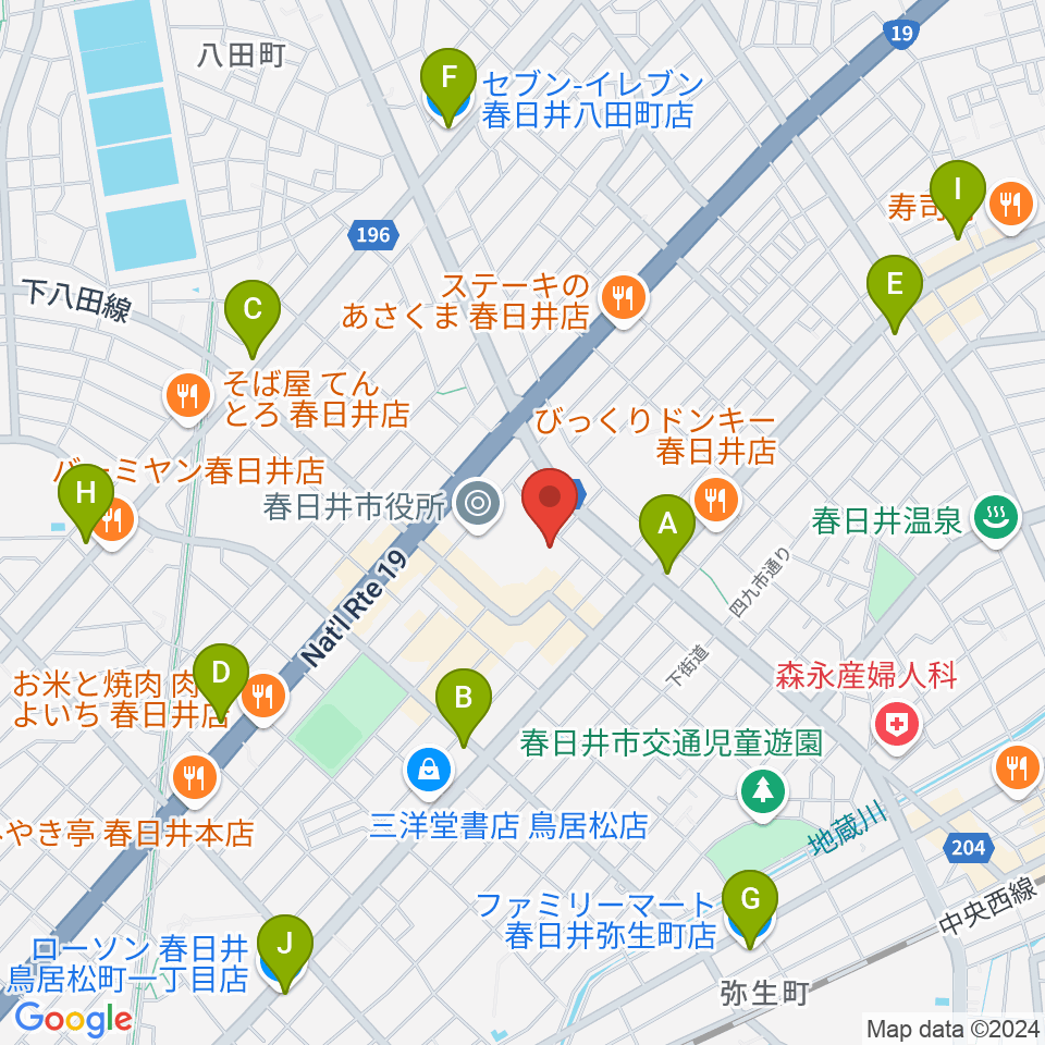 文化フォーラム春日井周辺のコンビニエンスストア一覧地図