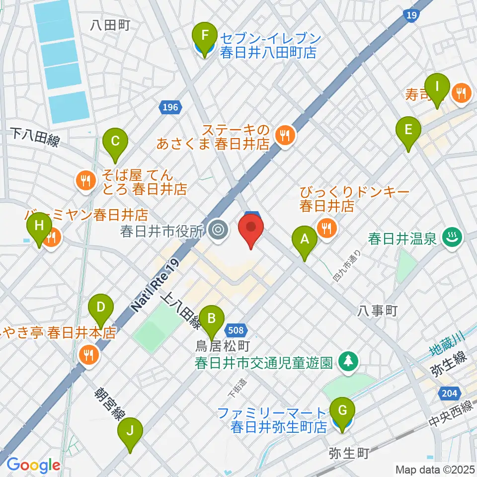文化フォーラム春日井周辺のコンビニエンスストア一覧地図