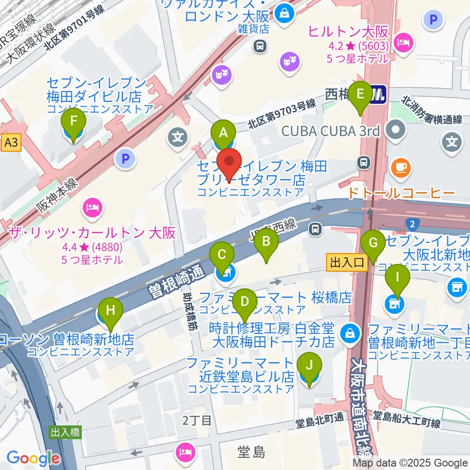 サンケイホールブリーゼ周辺のコンビニエンスストア一覧地図
