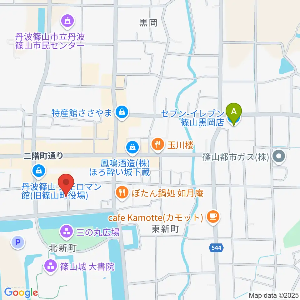 丹波篠山市立田園交響ホール周辺のコンビニエンスストア一覧地図