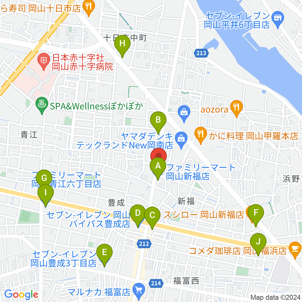 浜松ピアノ店周辺のコンビニエンスストア一覧地図