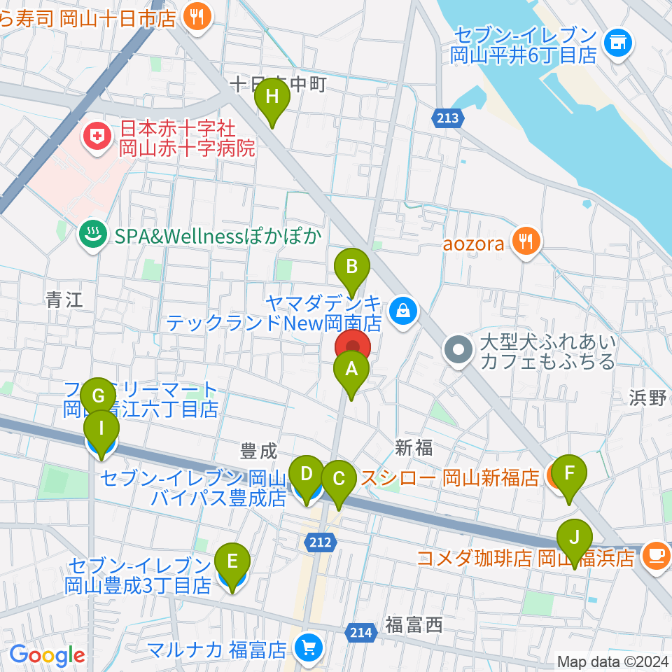 浜松ピアノ店周辺のコンビニエンスストア一覧地図