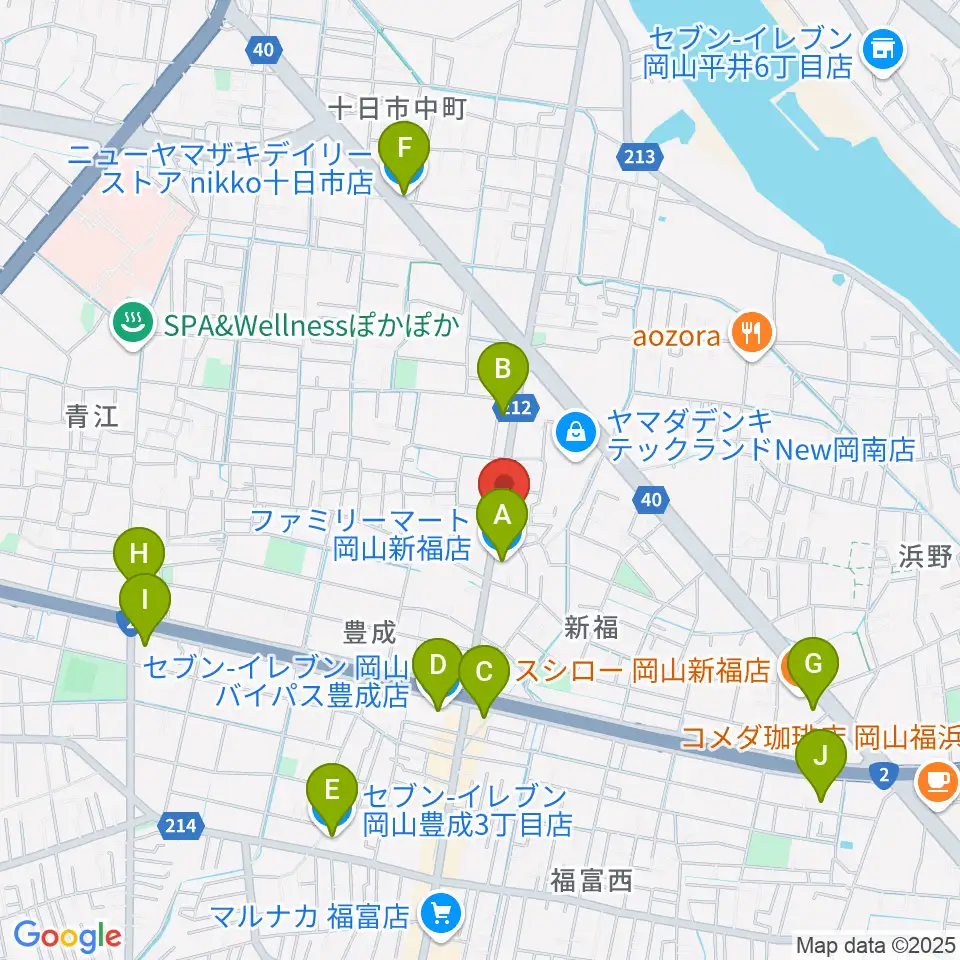 浜松ピアノ店周辺のコンビニエンスストア一覧地図