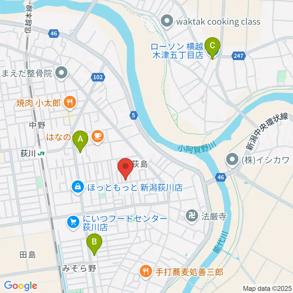 カネヅカ楽器周辺のコンビニエンスストア一覧地図