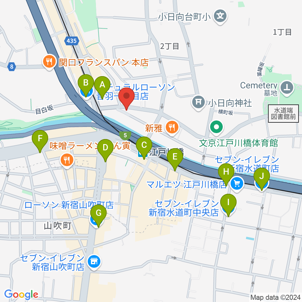 スタジオピアーチェ周辺のコンビニエンスストア一覧地図