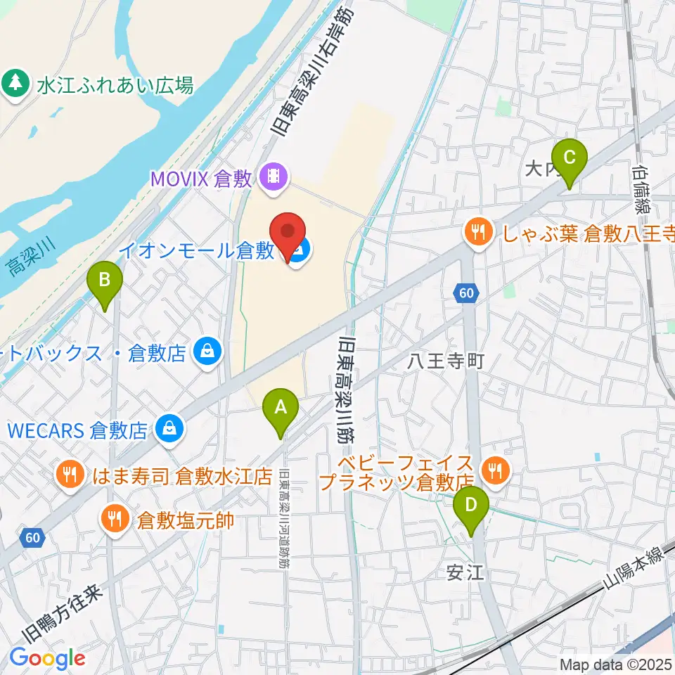 島村楽器 イオンモール倉敷店 周辺のコンビニエンスストア一覧地図