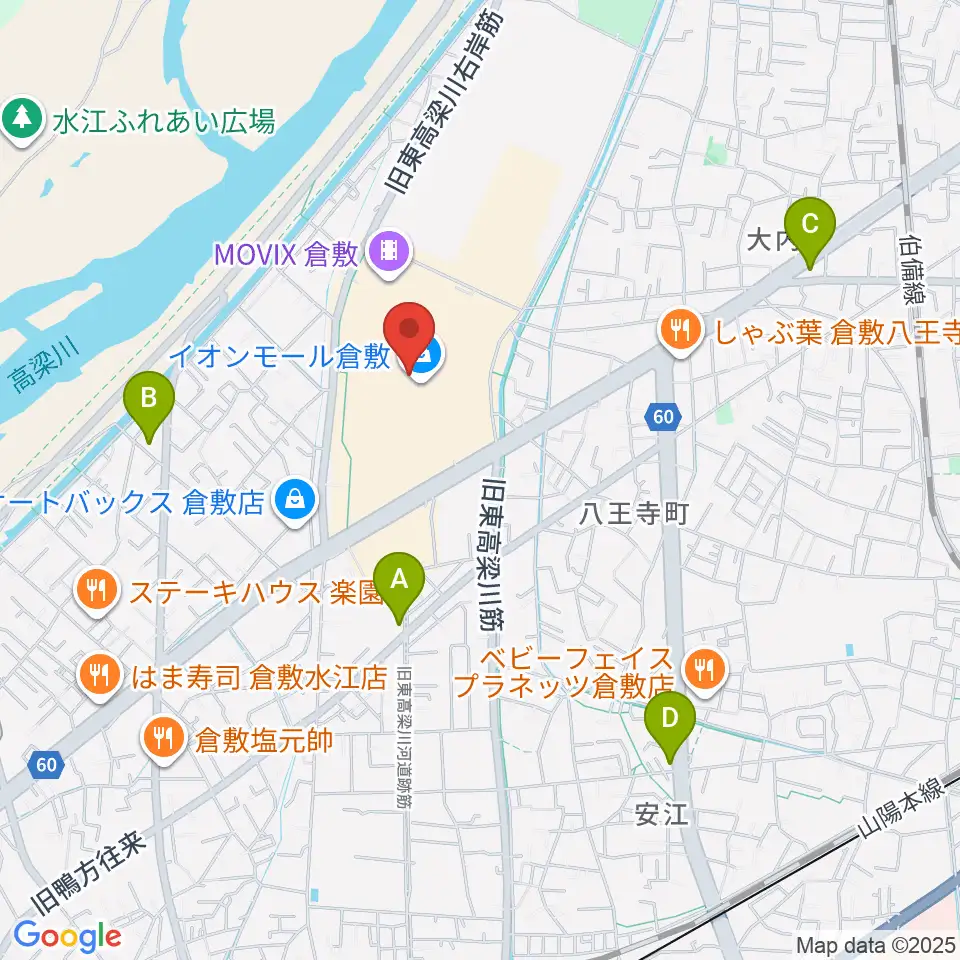 島村楽器 イオンモール倉敷店 周辺のコンビニエンスストア一覧地図