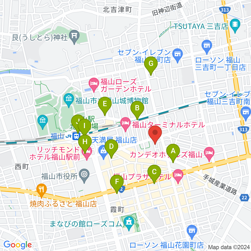 ガッキ・コム 安原楽器周辺のコンビニエンスストア一覧地図